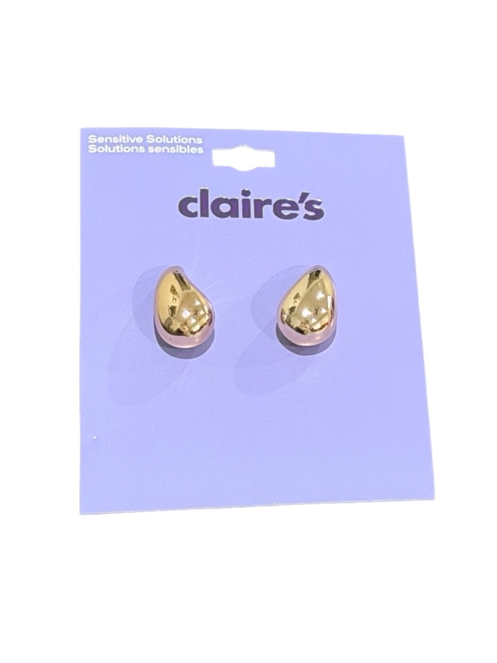 Claire’s Sensitive Solutions Gold Tone Teardrop Stud Earrings Everyday